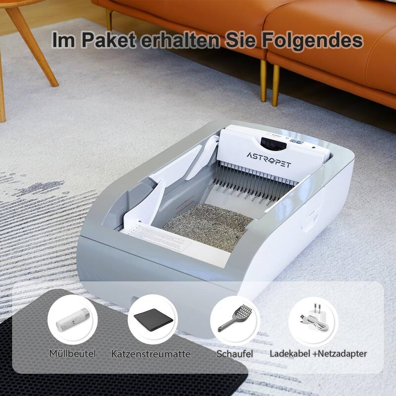 Anmytek Automatic Self Cleaning Cat Litter Box Smart Odor Control Battery Powered