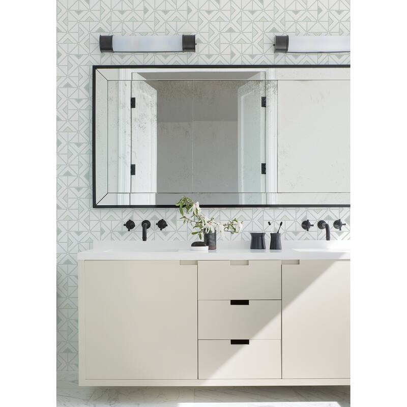 A-Street Prints Jekyl Green Triangles Wallpaper