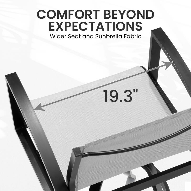 Outdoor All-weather Swivel Aluminum Bar Stools Sunbrella