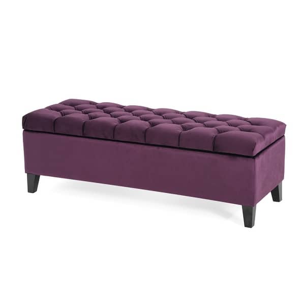 Grey Ottoman CHRISTOPHER KNIGHT HOME Kamil Light Blue Fabric