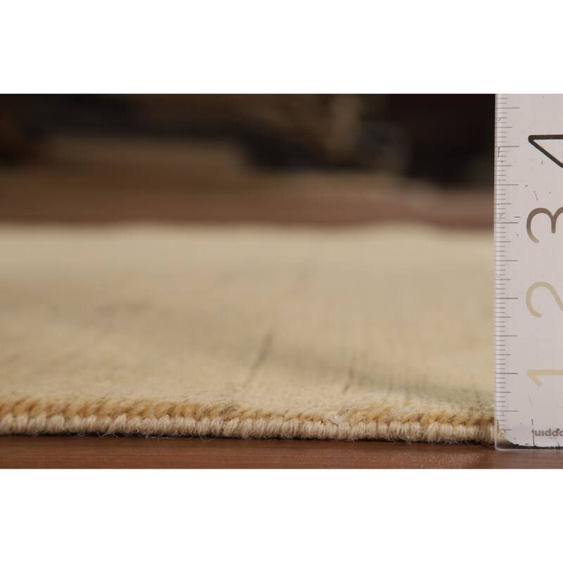 Gabbeh Modern Rug Hand-Knotted Bedroom Solid Wool Carpet - 3'10"x 5'11"