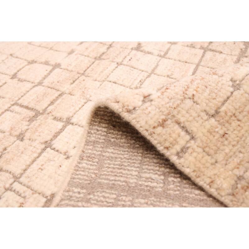 ECARPETGALLERY Hand-knotted Tangier Cream Wool Rug - 5'3 x 7'10