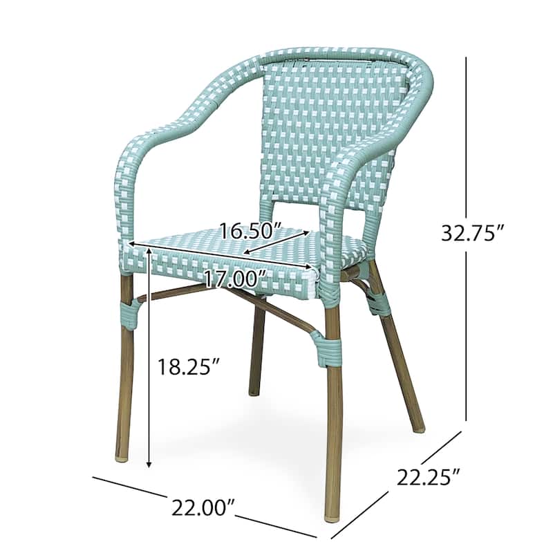 Cecil Outdoor Outdoor Bistro Chairs (Set of 2) by Christopher Knight Home