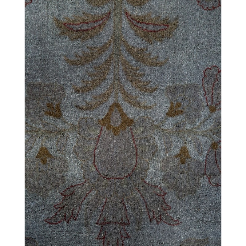 Overton Hand Knotted Wool Vintage Inspired Modern Contemporary Overdyed Gray Area Rug - 9' 3" x 12' 4"
