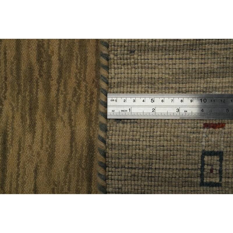 Handmade Wool Gabbeh Oriental Accent Rug Tribal Geometric Carpet - 5' 9'' X 4' 3''