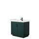 Option Green, Black Trim, White Quartz Top