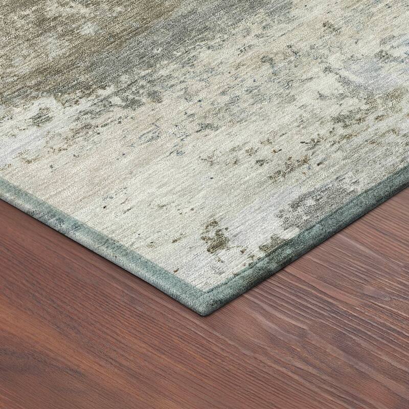 Machine Washable Indoor/ Outdoor Modern Solid Chantille Rug