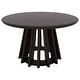 preview thumbnail 1 of 9, Black 31" Round Coffee Table Modern Mid-Century Wood Slatted Base - 19x20 19x20 - Black - Wood