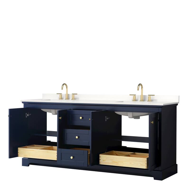 Avery 80-inch Double Vanity, Quartz Top