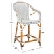 preview thumbnail 59 of 68, SAFAVIEH California Outdoor Bistro 26-inch Counter Stool with Arms - 23" W x 26" D x 43" H