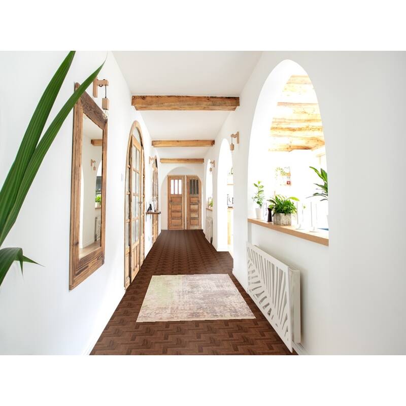 Contemporary Abstract Indian Foyer Rug Hand-Knotted Wool Carpet - 2'10"x 5'2"