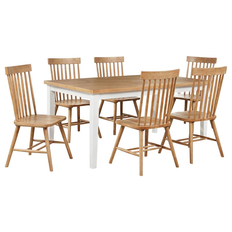 Andrews 7-piece Rectangular Dining Set - Brown/Brown