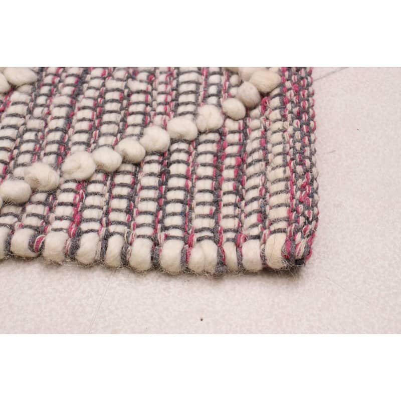 ECARPETGALLERY Braid weave Sienna Pink Wool Rug - 6'0 x 9'0