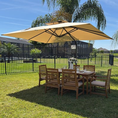 MAISON ARTS 13 FT Automatic Hydraulic Cantilever Large Umbrella Aluminum Pole 360 Degree Rotation