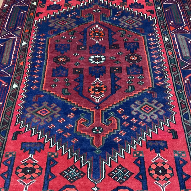 HERAT ORIENTAL Hand-knotted Tribal Hamadan Wool Rug - 4'3 x 6'6