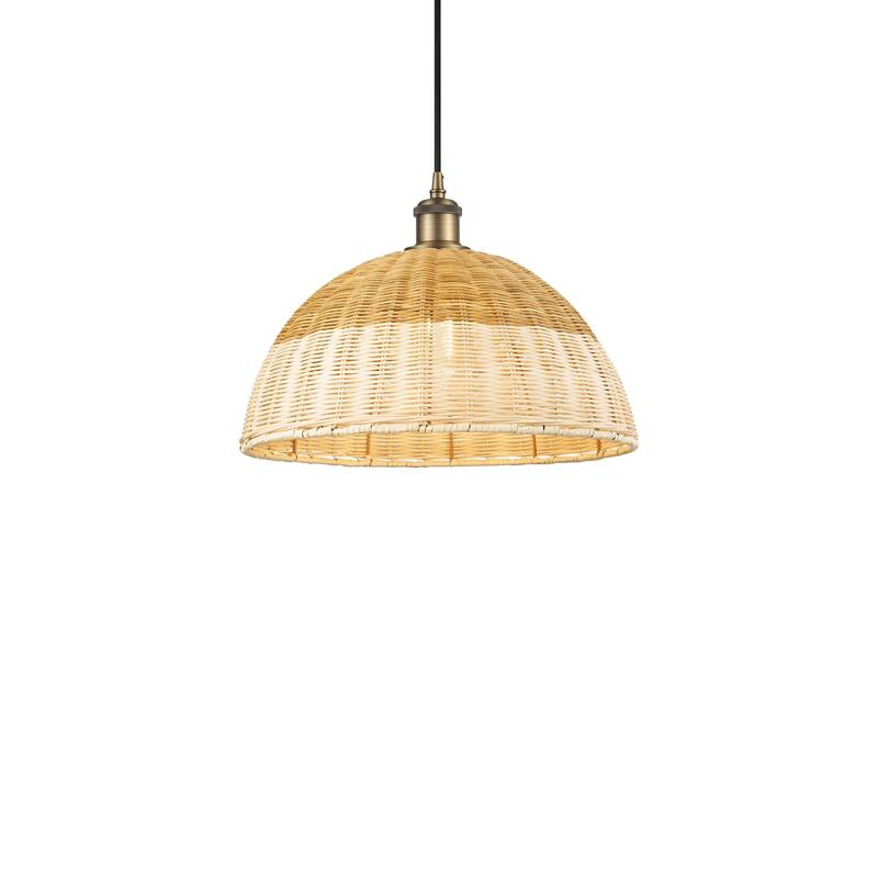 Innovations Lighting 516-1P-11-16 Bristol Natural II Pendant Bristol - Brushed Brass / Natural