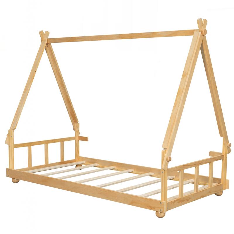 Twin Size House Bed with Tent and Light