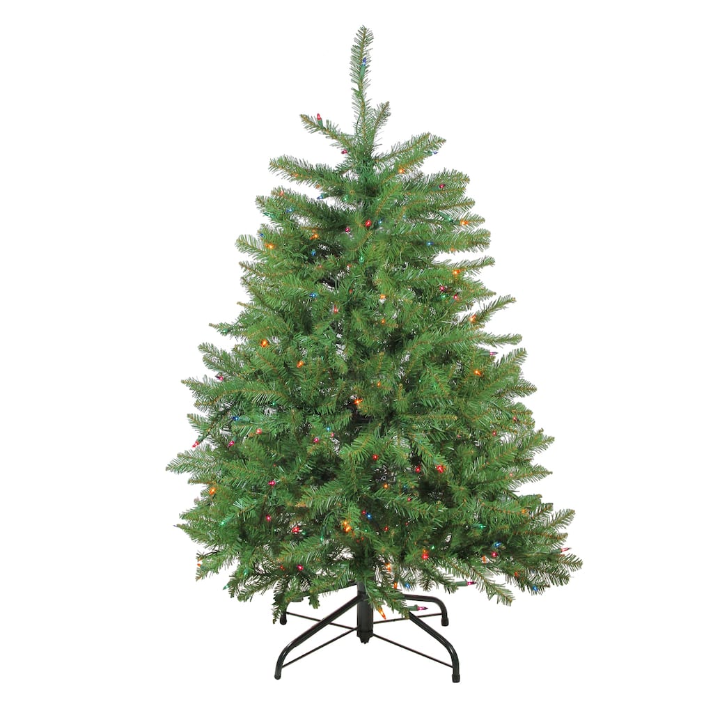 4' Northern Pine Full Artificial Christmas Tree Multicolor Lights - 4 Foot