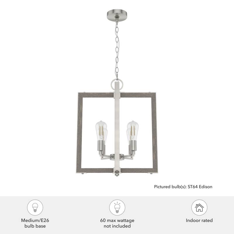 Woodburn Modern Farmhouse Pendant - Foyer, Dining Room, Living Room - Contemporary, Caged, Candle, Transitional, Rustic