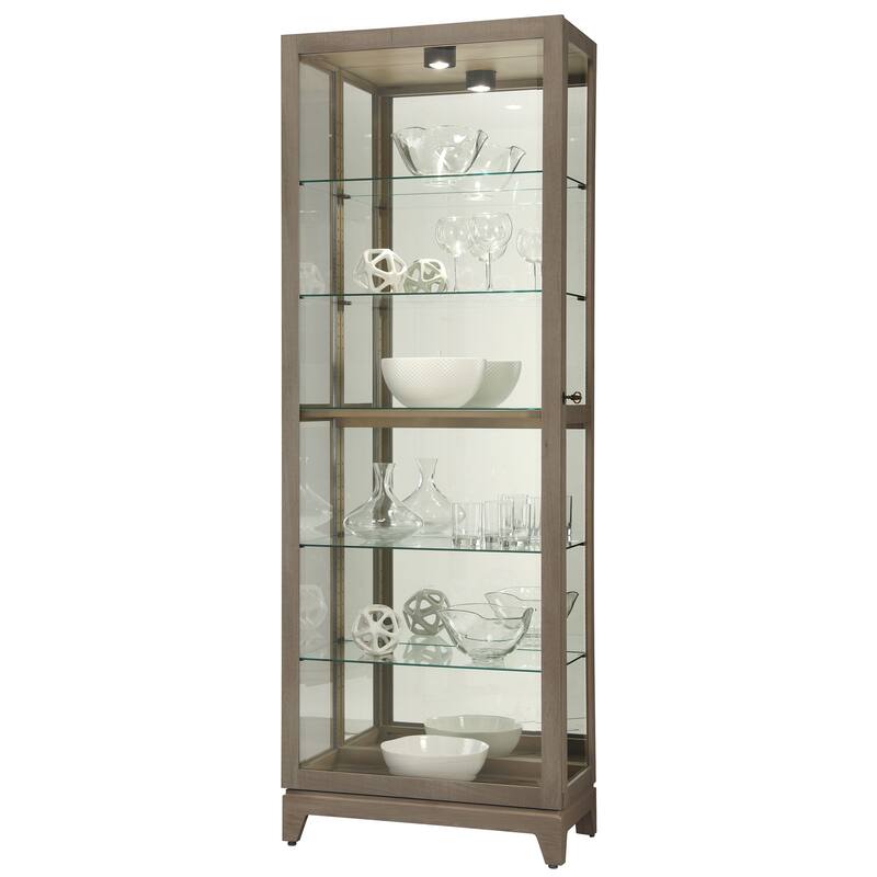 Howard Miller Luke VI 6-Shelf Aged Grey Corner Curio Cabinet