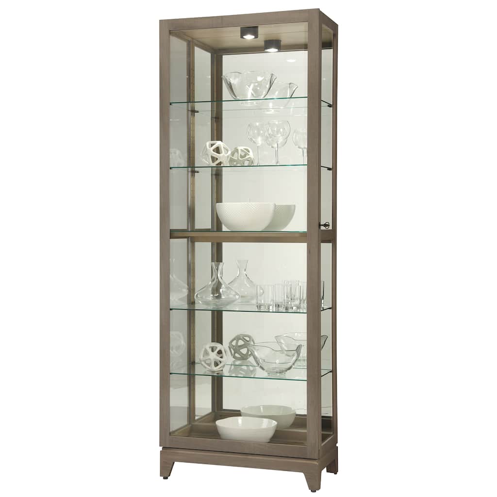 Howard Miller Luke VI 6-Shelf Aged Grey Corner Curio Cabinet