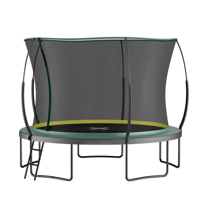 12FT Weather-Resistant Springfree no Gap Trampoline with Ladder & Shoes Bag