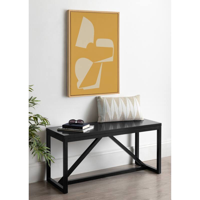 Kate and Laurel Sylvie Eye Catching Sleek Abstract 3 Yellow and Tan Framed Canvas by The Creative Bunch Studio