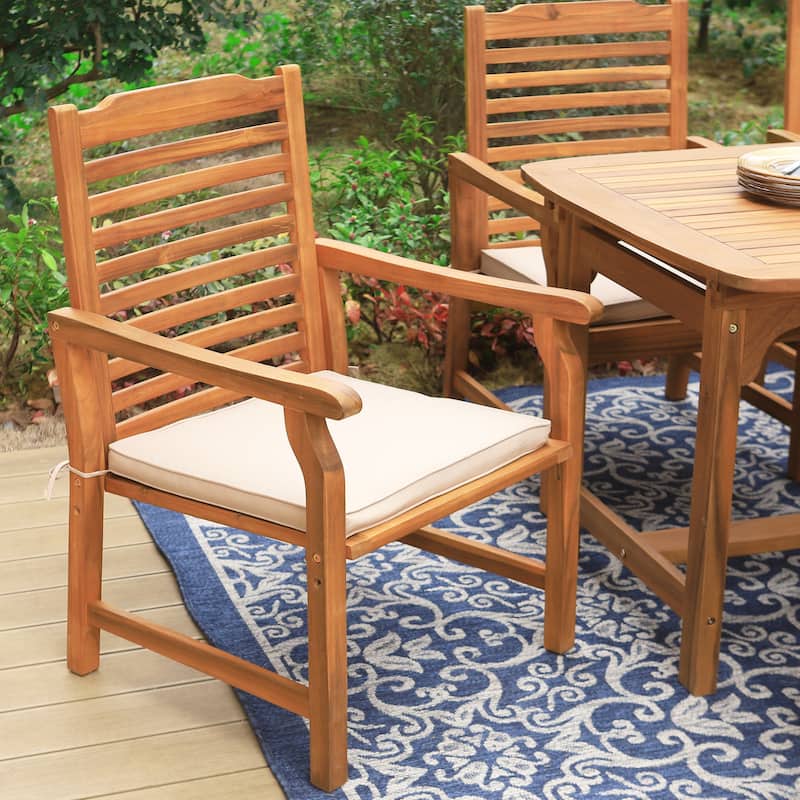 MAISON ARTS Outdoor 7/9-Piece Solid Acacia Wood Dining Set, Expandable Dining Table and 6/8 Wood Dining Chairs