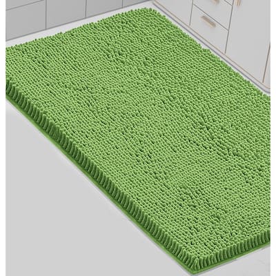 23"x15" - Green Soft Cozy Plush Chenille Bath Mat Bathroom Rug