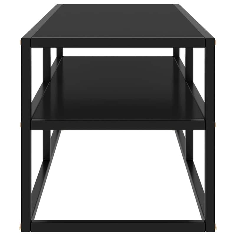 vidaXL TV Stand Black with Black Glass 39.4"x15.7"x15.7"