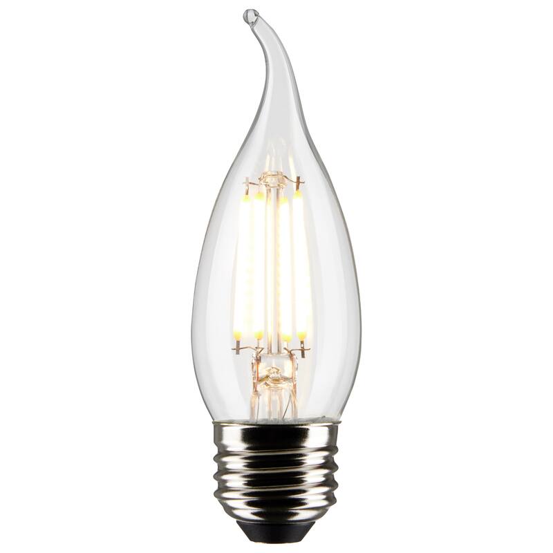 5.5 Watt CA10 LED Clear Medium Base 5000K 120 Volt 2-Card