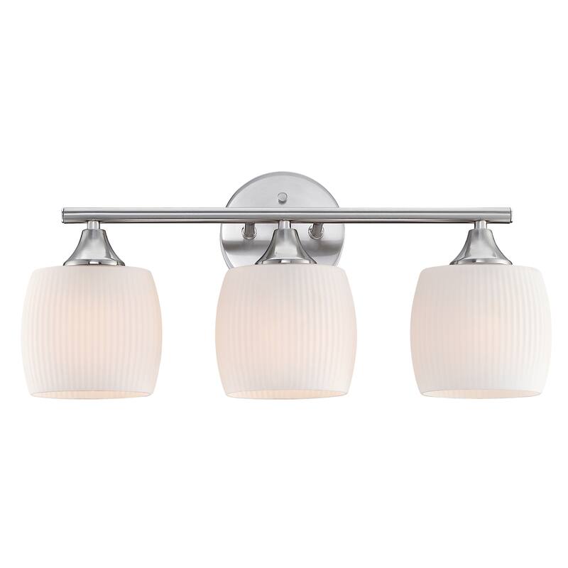 20.4 in. 3-Light Vanity Light with Brush Nickle finish and frosted opal glass