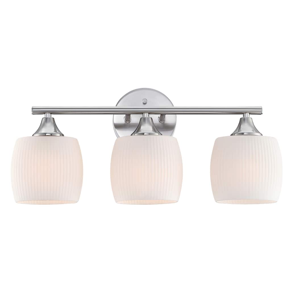 20.4 in. 3-Light Vanity Light with Brush Nickle finish and frosted opal glass