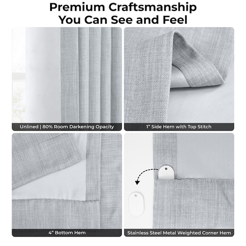 Exclusive Fabrics Textured Faux Linen Extra Wide Curtains Rod Pocket Single Panel (1 Panel)