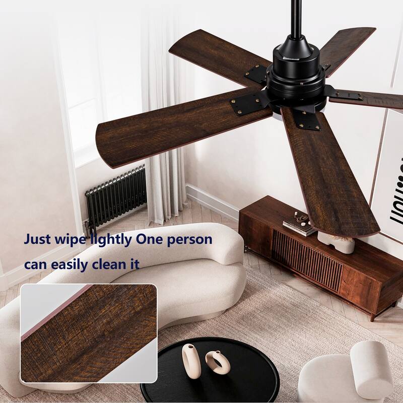 42" Ceiling Fan with Light, Remote Control, Dimmable LED, 6-Speed Quiet DC Motor