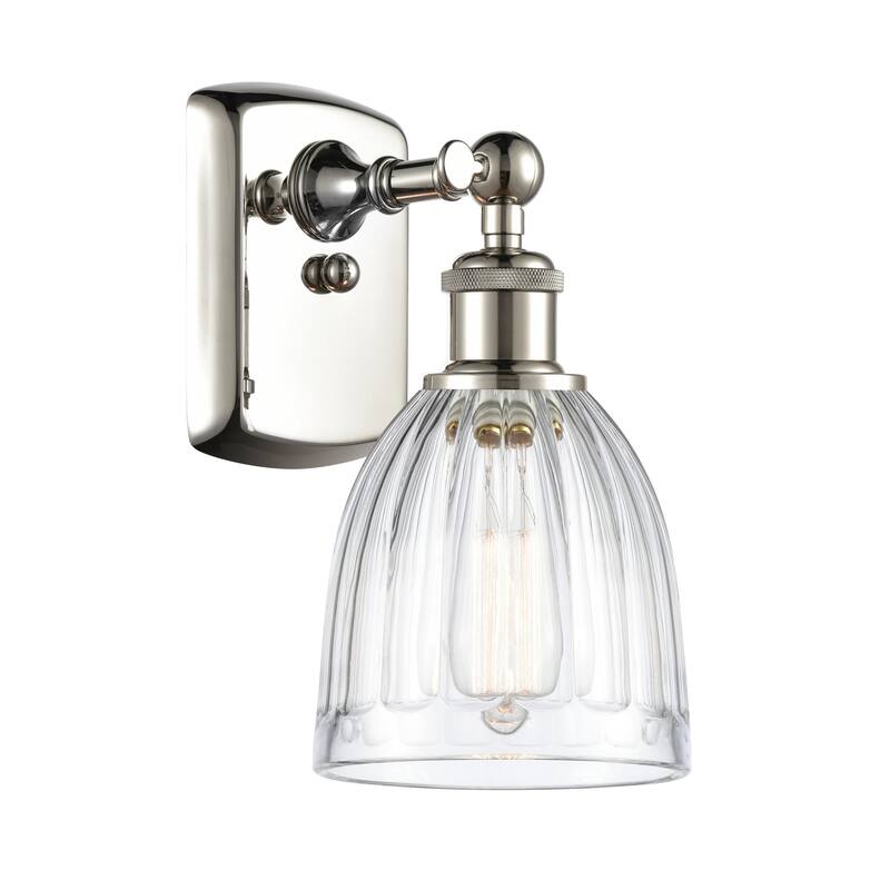 Innovations Lighting Brookfield 9" Tall Bathroom Sconce - Polished Nickel / Clear