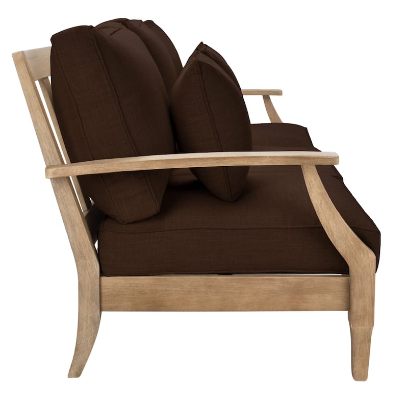 SAFAVIEH Couture Martinique Wood Patio Sofa - 82"W x 35"D x 32"H