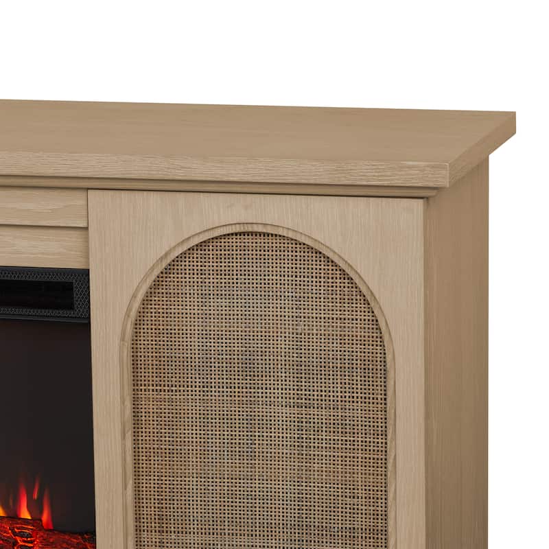 Dahlia Landscape Electric Fireplace in White Oak by Real Flame
