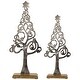 preview thumbnail 6 of 4, Starry Trees Metal Christmas Decorations - 18.5" - Silver - Set of 2