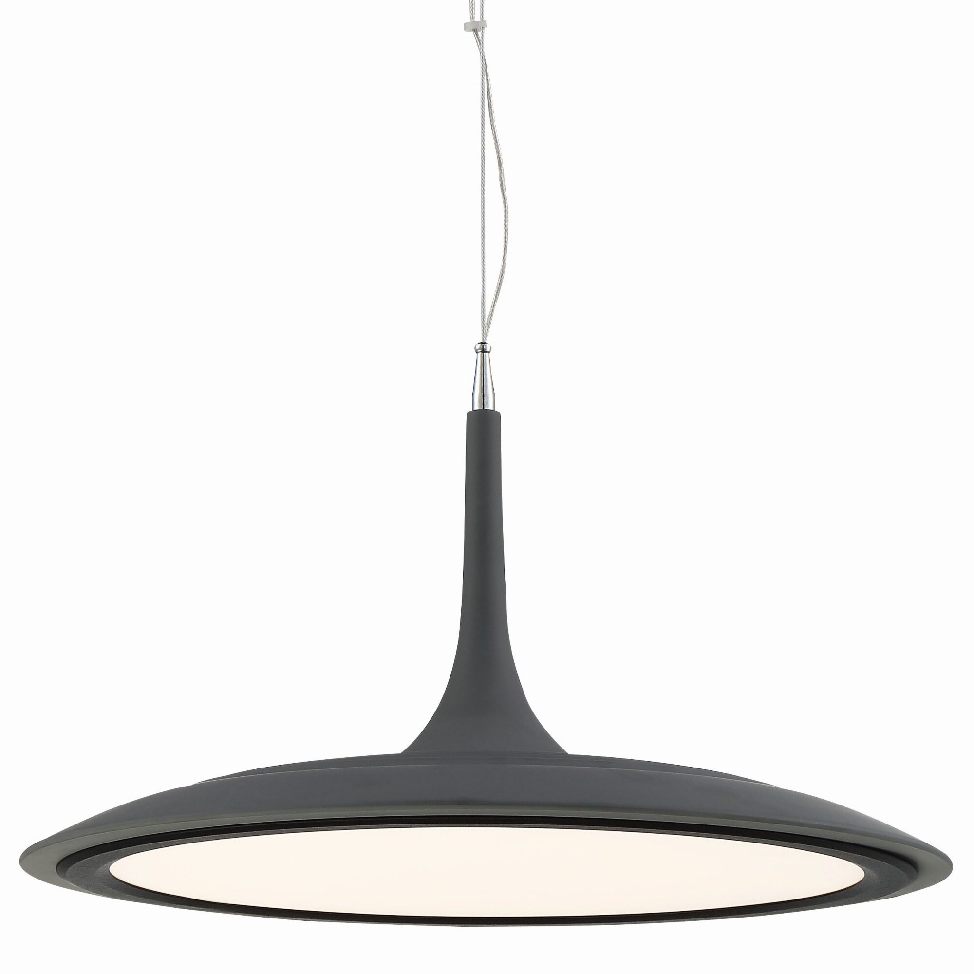 Kovacs P1781-L  Hover Single Light 19" Wide LED Chandelier (Dark Grey) - Chandeliers For Bedrooms by Overstock.com