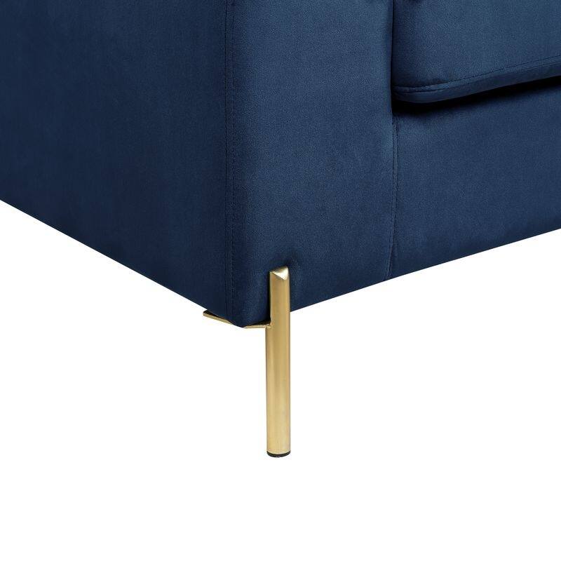 Coastal Velvet Sofa:Features Pillow Arms,Removable Velvet-Upholstered Back & Seat Cushions