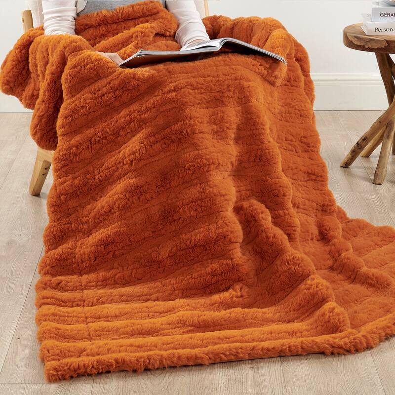 Home Soft Things Line Drawing FauxFur Throw Soft Blanket for Couch