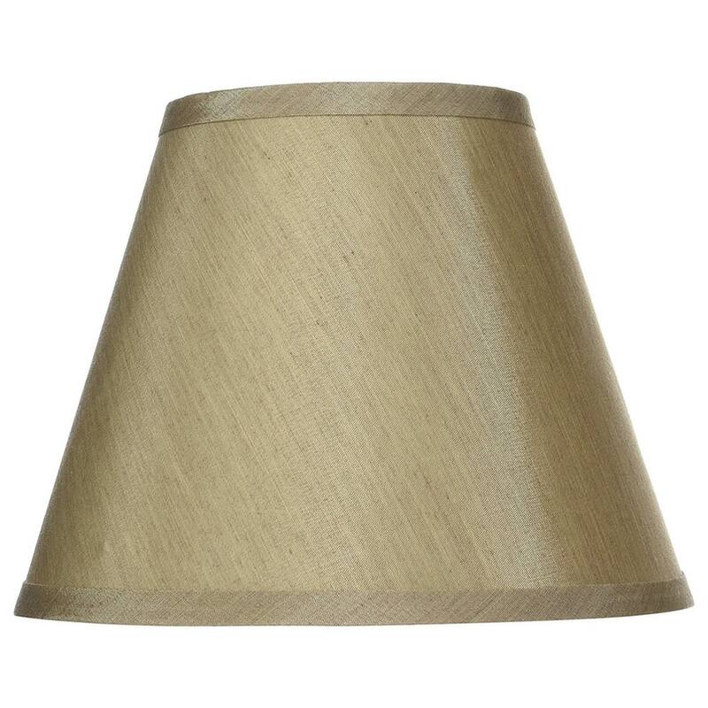 Hardback Faux Silk Conical Lamp Shade, 5 inch Top, 9 inch Bottom, 7 inch Slant - Single - Taupe