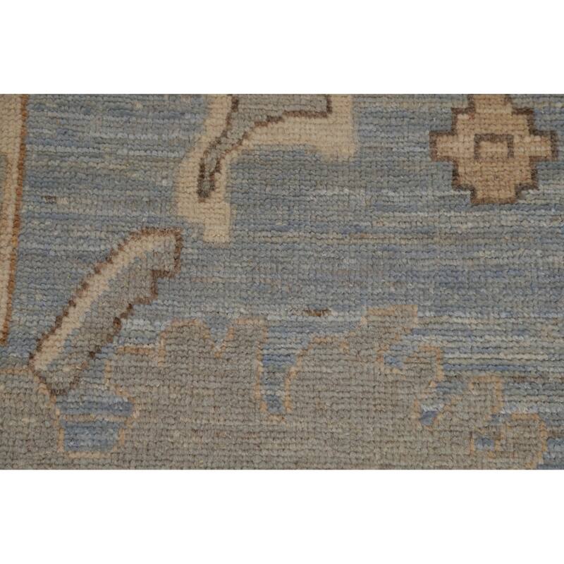 Hand Knotted Oriental 100% Wool Carpet Transitional All-Over Brown Oushak Area Rug - 11' 10'' X 9' 2''