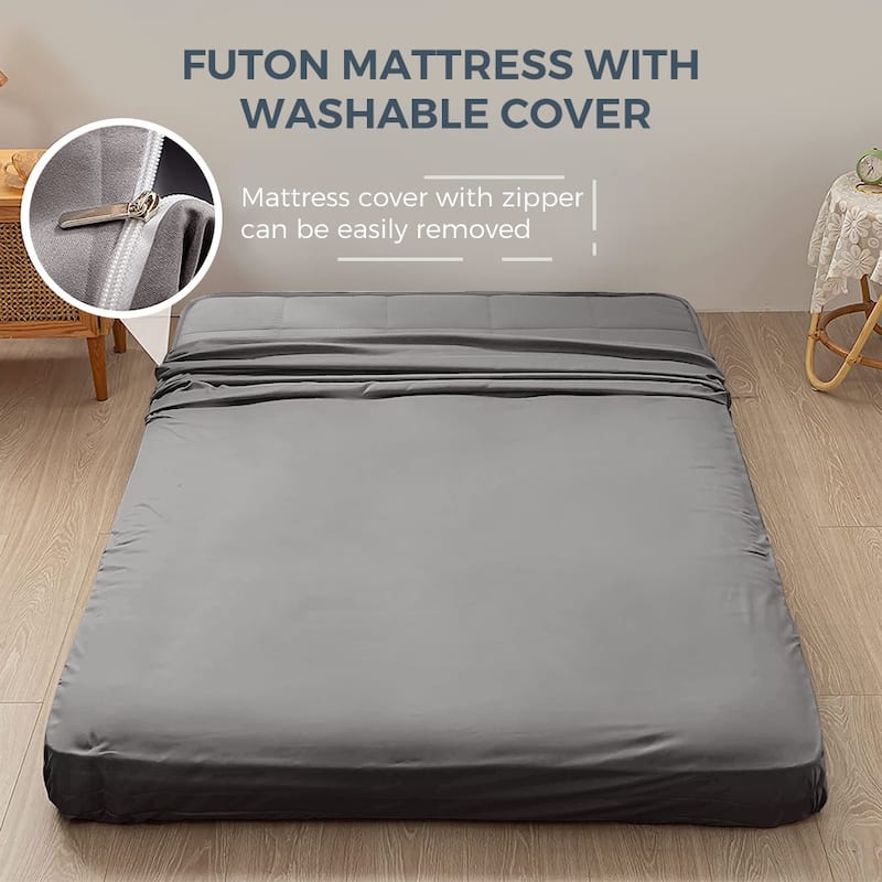 6-IN Thick Floor Futon Mattress,Topper Mattress Pad