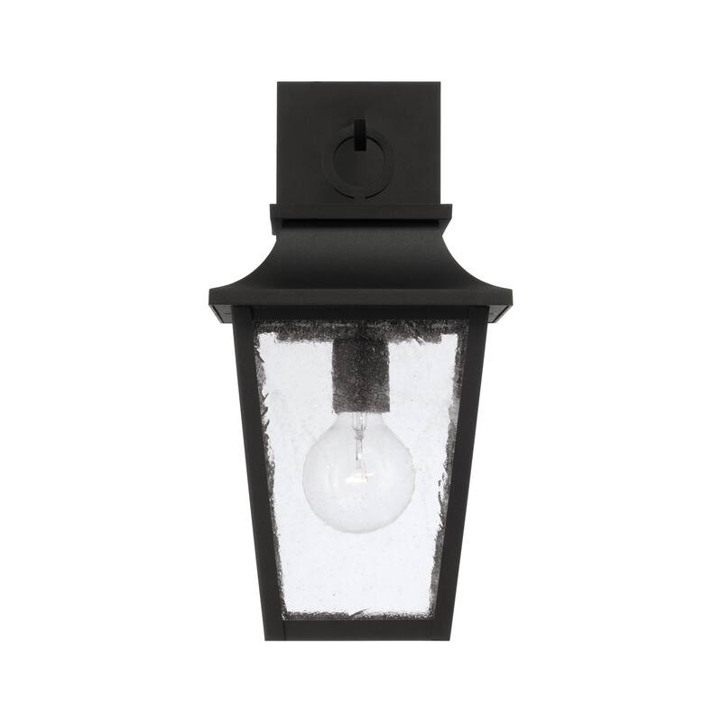 13"W x 24"H 4-Light Outdoor Tapered Wall Lantern in Oiled Bronze with Ripple Glass