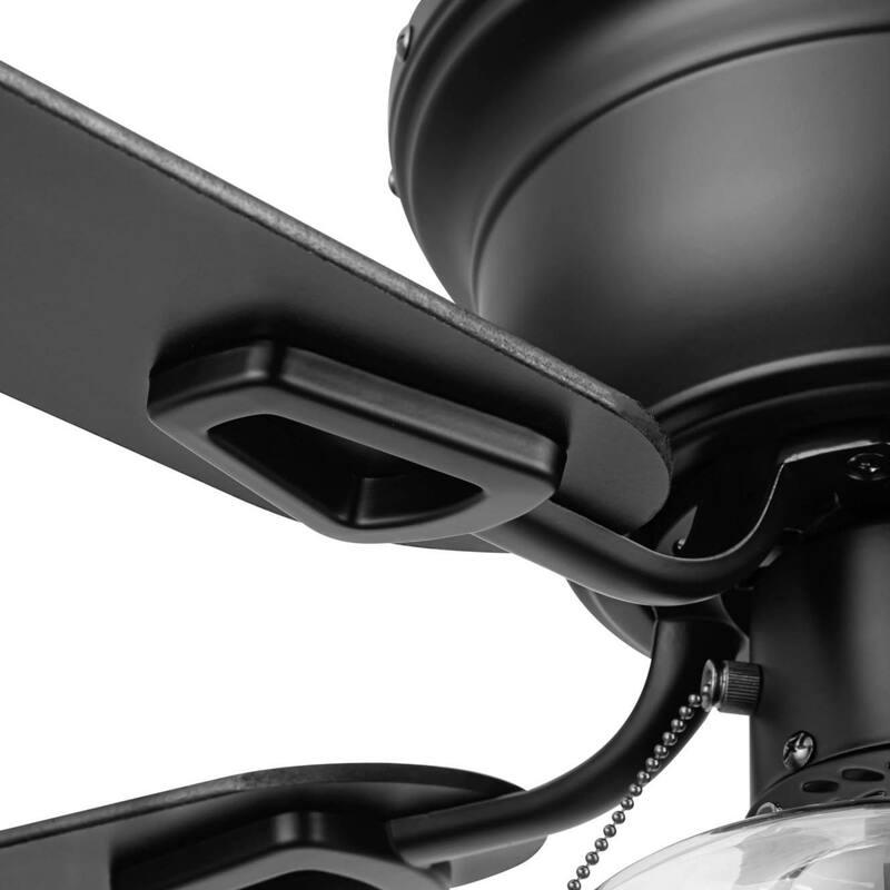 Honeywell 42" Halle Indoor Matte Black Ceiling Fan with Light & Pull Chain - 42 Inches