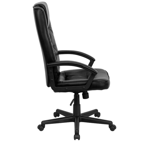 Ripple black leather online office chair