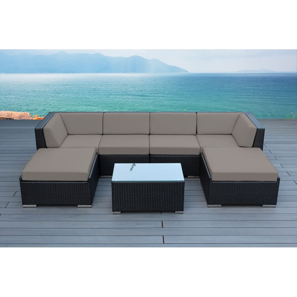 Ohana Black Wicker Outdoor 7-piece Conversation Set - No Assembly