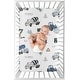 preview thumbnail 3 of 4, Construction Truck Collection Baby Boy Fitted Mini Crib Sheet For Portable Crib - Grey Yellow Black Blue Green Transportation